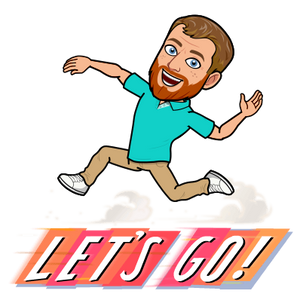 Cartoon Image of Jody running with text saying let's go